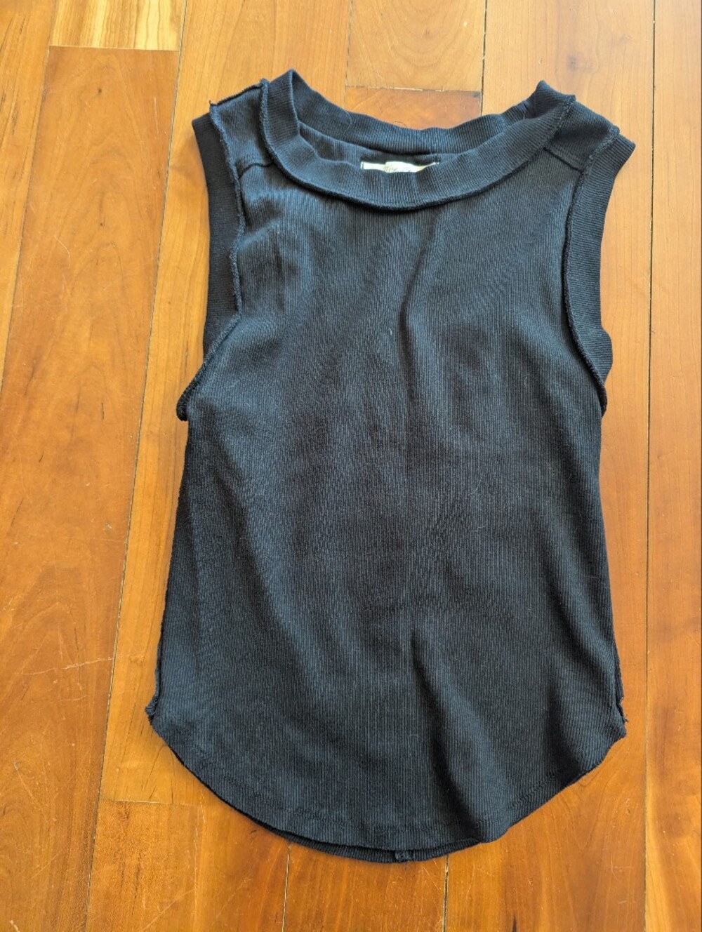 We The Free Black Ribbed Tank Top